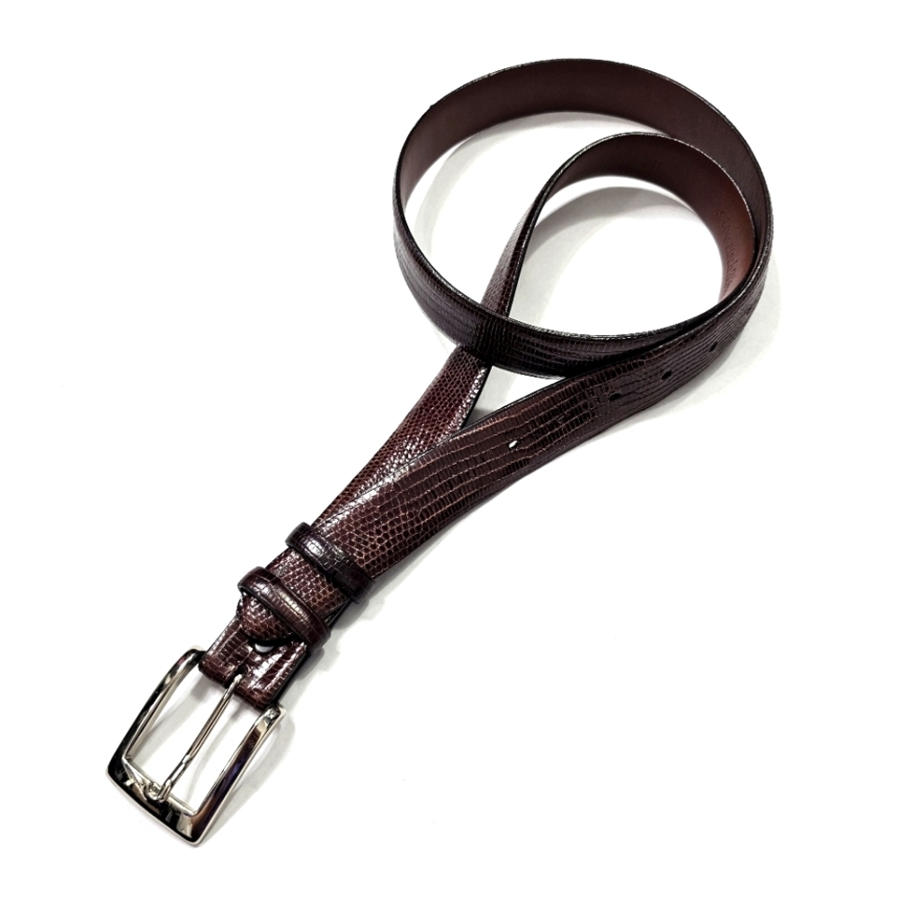 Torino Elite Men's Brown Lizard Textured Belt Size 38